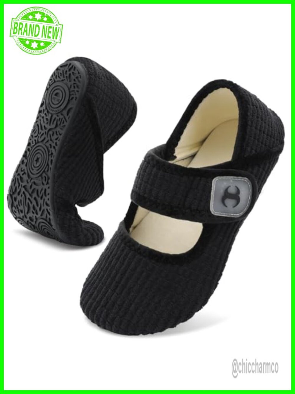 Adjustable Wide Mocc for Women Soft Faux Fur Non-Slip House Shoes